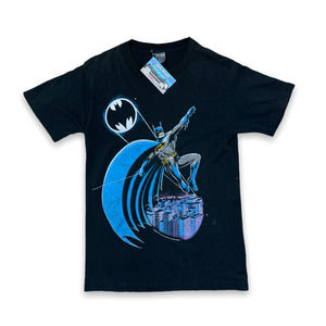 VTG 80s DC Batman dark knight Cartoon Movie T Shirt S/M Vintage Black Comic
